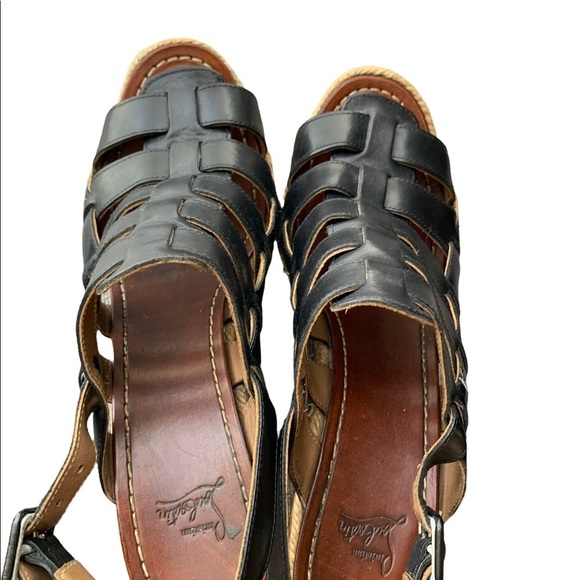 Christian Louboutin Black Barcelona Leather Wedge Sandal Size 39 - Picture 3 of 16